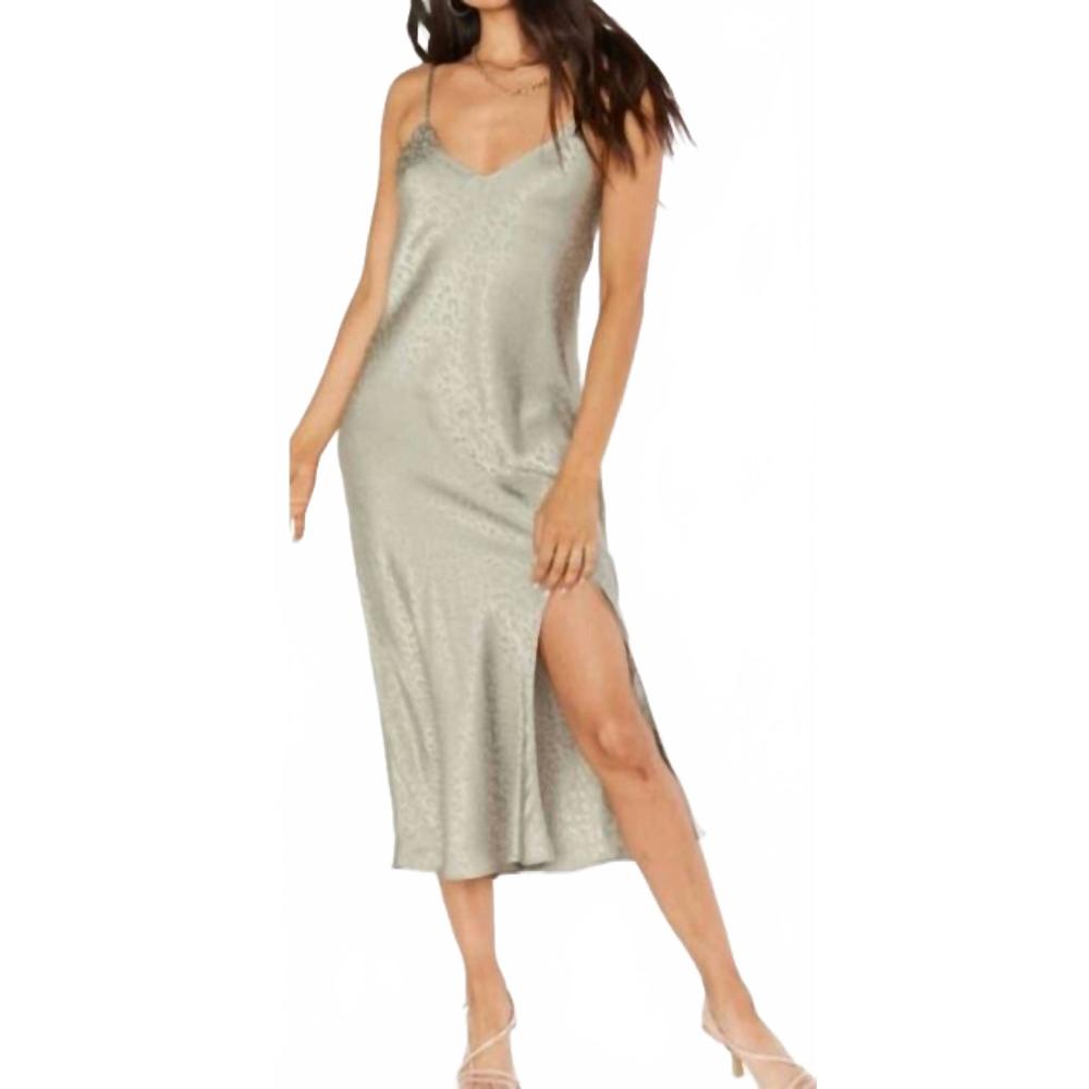 NEW SHOW ME YOUR MUMU zio leopard silk dress in leopard green - Picture 1 of 2